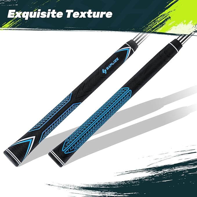 SAPLIZE High-performance Rubber Golf Grips 13 Pack, High Shock Absorption, Non-slip, Choose from 13 Grips with 15 Tapes or Full Regripping Kit, Available in Standard/Mid/Jumbo Sizes, CC10 Series