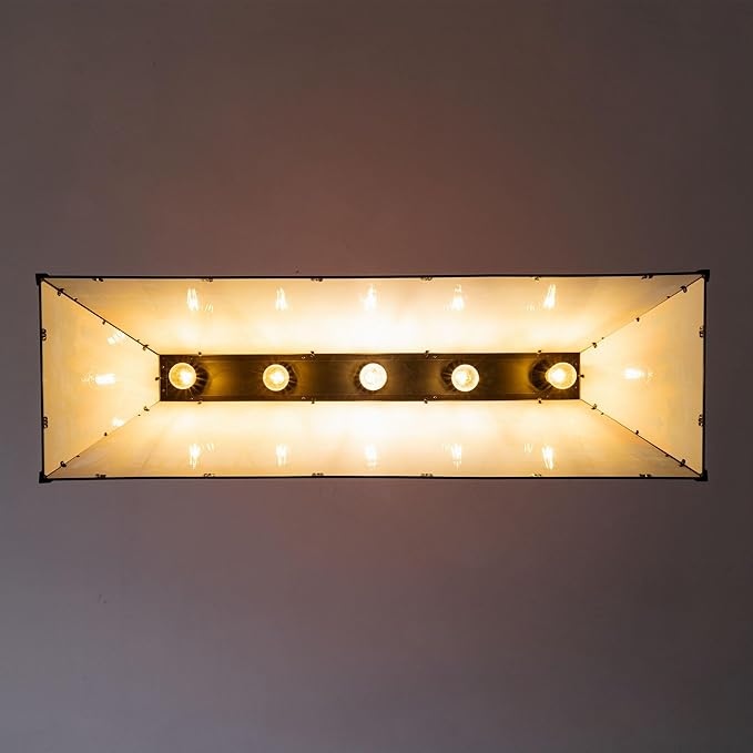 Wellmet Tiffany Pool Table Light 59 inch, 5 Lights Rustic Deer Chandelier for Kitchen Island, Cabin, Billiards Table Lamp, Farmhouse Chandelier for Country, Wild West Style