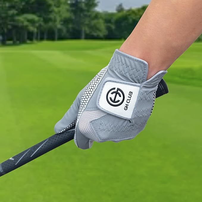 Men's Polyurethane Non-Slip Synthetic Leather Golf Gloves Two Left Hand Gloves Two Pack