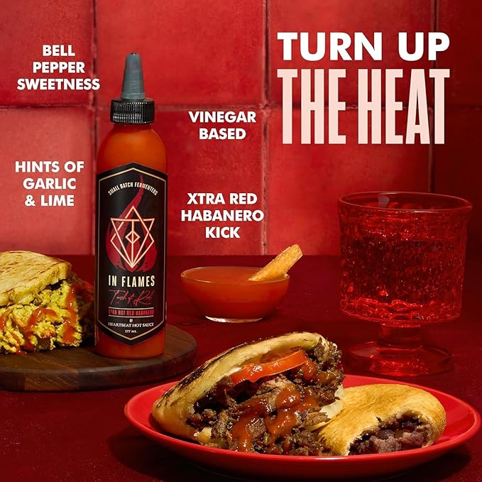 Heartbeat Hot Sauce Co. | In Flames Extra Hot Red Habanero, 6 oz.
