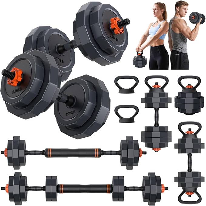 Adjustable Dumbbells Set, 45/65/85 lbs Free Weight Set with Connector, 4 in1 Dumbbells Set for Home Gym Workout