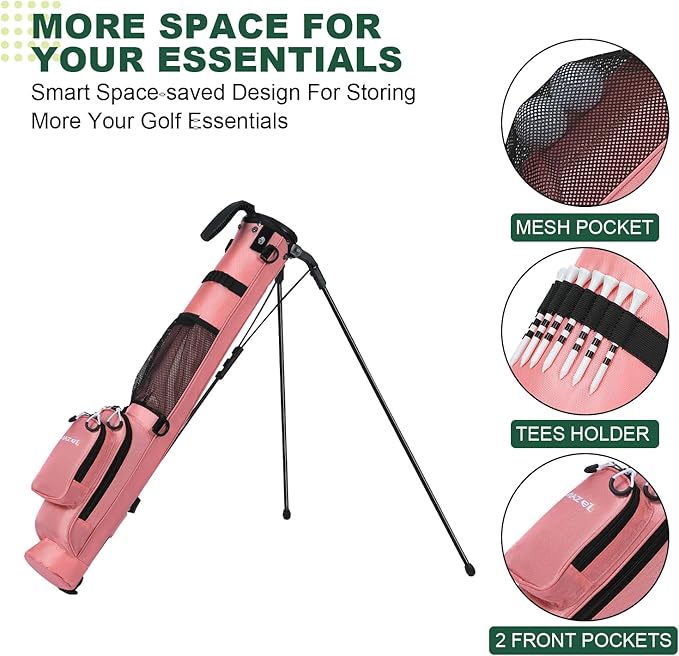 MAZEL Lightweight Golf Bag for Men – Easy to Carry Golf Clubs Bag with Shoulder Strap,Pitch n Putt Golf Stand Bag for Driving Range,Par 3 and Executive Courses - Fit Up to 8 Clubs