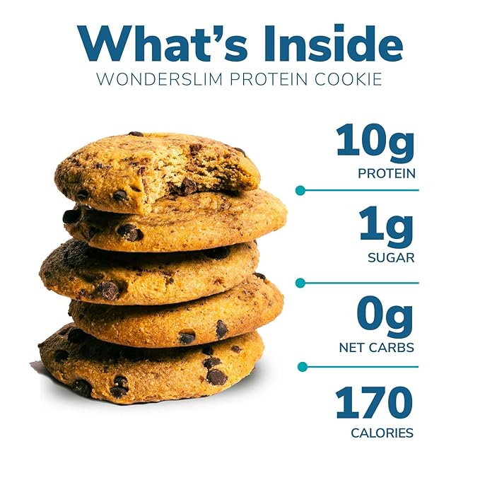 Wonderslim Protein Cookie, Double Chocolate, Keto friendly, Low Carb, Gluten Free (7ct)