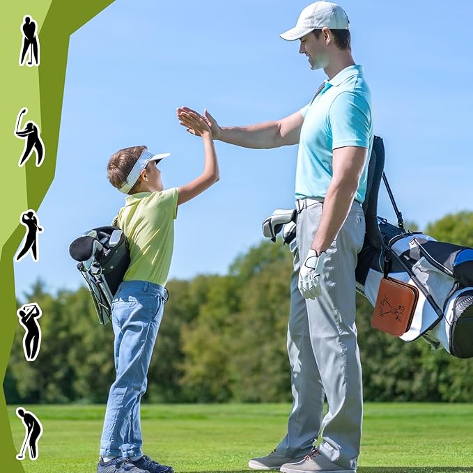 Talltalk Golf Gifts for Dad Men Husband Best Dad by Par Themed Golf Accessories Set Kit with Bag Case Rangefinder Tees Brush Multifunctional Divot Knife Scorer Ball Clamp Christmas