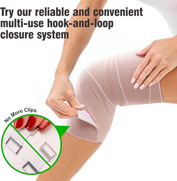 4 Pack Elastic Bandage Wrap | 3" Medical Bandage Wrap with Hook-and-Loop Fasteners on Both Ends Compression Wrap for Wounds Latex Free Stretch Bandage for Foot Arm Hand Ankle Injury
