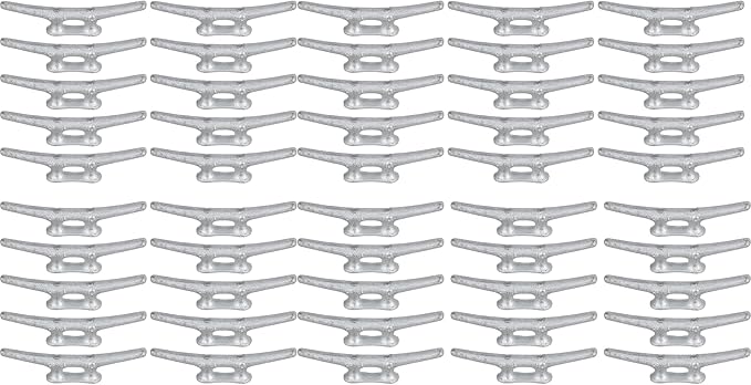 MarineNow Hot-Dipped Galvanized Iron Dock Cleat – Choose Size: 4", 6", 8", 10", 12", 14" – Heavy-Duty Boat Cleats for Dock Lines – Available in Single or Bulk Multi-Packs
