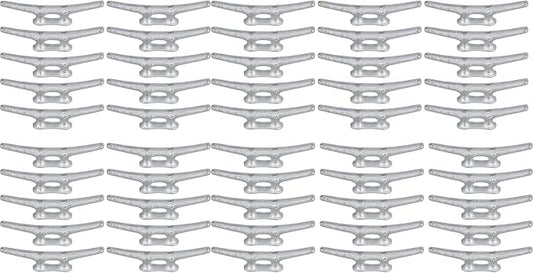 MarineNow Hot-Dipped Galvanized Iron Dock Cleat – Choose Size: 4", 6", 8", 10", 12", 14" – Heavy-Duty Boat Cleats for Dock Lines – Available in Single or Bulk Multi-Packs