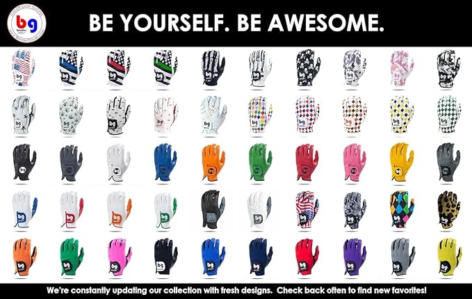 BG Bender - Mens Golf Glove, Durable Mesh Golf Gloves, Unique Golf Gloves