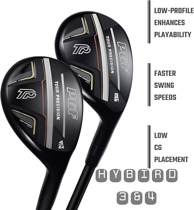 PGF Men's Gold TP Complete Golf Club Package Set [17-Pieces]