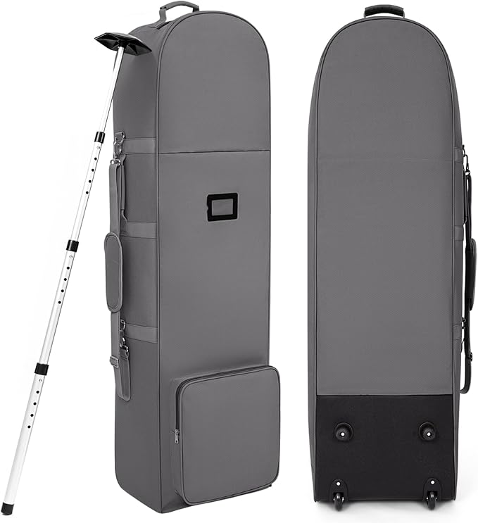 Golf Travel Bags for Airlines with Adjustable Support Rod and Detachable Shoulder Straps, Soft Foldable Golf Club Travel Covers, 900D Heavy Duty Oxford