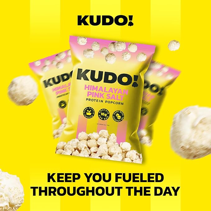Kudo - Himalayan Pink Salt Kettle-Popped Protein Popcorn - Whole Grain, No Seed Oils, Gourmet Mushroom Kernel, Tasty Snack, Classic Flavor - 2oz