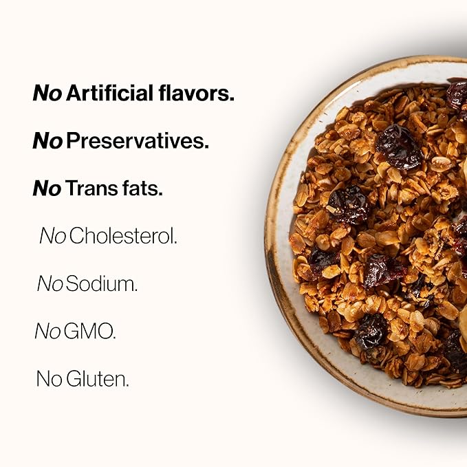 Kelly's Four Plus Granola (Variety Pack) Healthy Granola Cereal with Whole Grain Oats, Honey, Maple Syrup - Non-GMO, Low Sugar, Sodium Free and Gluten Free Granola for Yogurt - 12oz (Pack of 4)