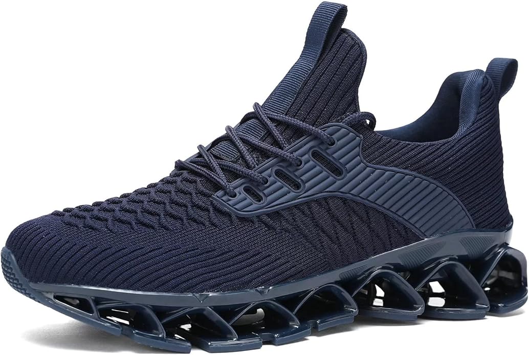 Men's Slip on Walking Running Shoes Blade Tennis Casual Fashion Sneakers Comfort Non Slip Work Sport Athletic Trainer