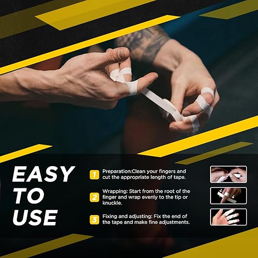 OK TAPE Athletic Finger Tape (10Rolls 450FT), Finge Wrap Tape, Extra Strong Adhesive Finger Support and Protect Tape, Hand Grip Tape for Rock Climbing, MMA, Jiu Jitsu, Volleyball, Black