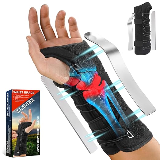 Carpal Tunnel Wrist Brace, Newly Upgraded Adjustable Drawstring Fixation, Nighttime Wrist Sleep Support Brace, Women Men Adjustable Splint, Pain Relief, Tendonitis, Arthritis (left hand)