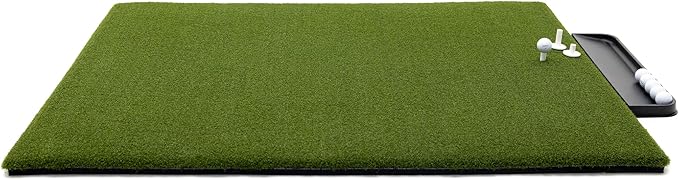 Premium Turf Indoor/Outdoor Golf Mat. Bonus Tray + 3 Tees