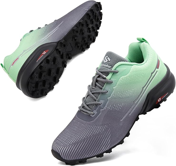 Men's Trail Running Shoes Lightweight Breathable Walking Hiking Sneakers Outdoor Athletic Tennis Cross Training Shoes