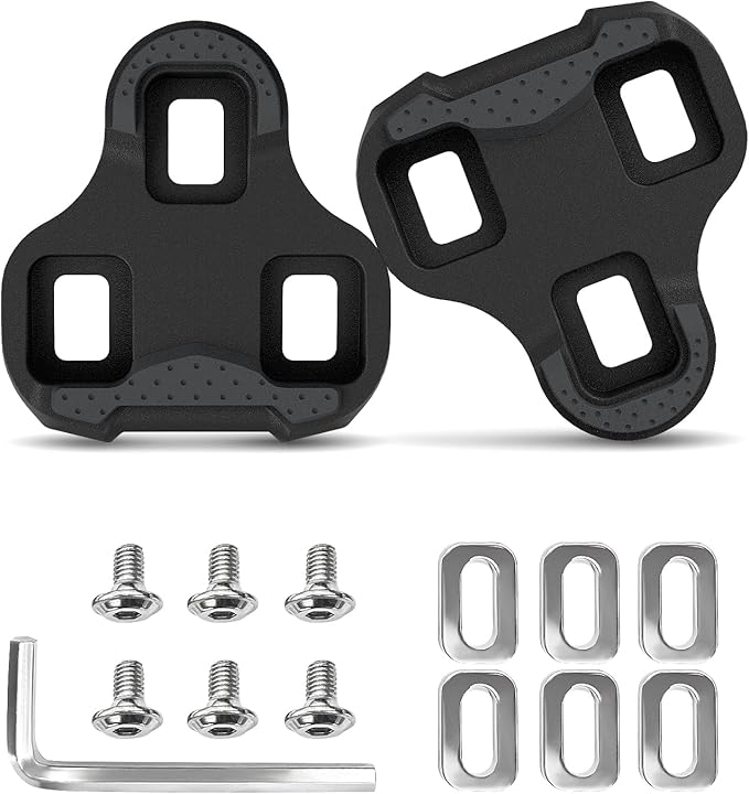 Bike Cleats Compatible with Look KEO Cleats, 4.5 Degree Float,Bicycle Cycling Cleats Set for Indoor & Road Cycling