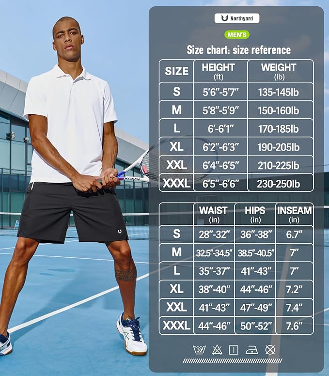 NORTHYARD Men's Running Athletic Shorts 5"/ 7"/ 9" Workout Gym Short Tennis Quick Dry Active Sport Hiking Basketball
