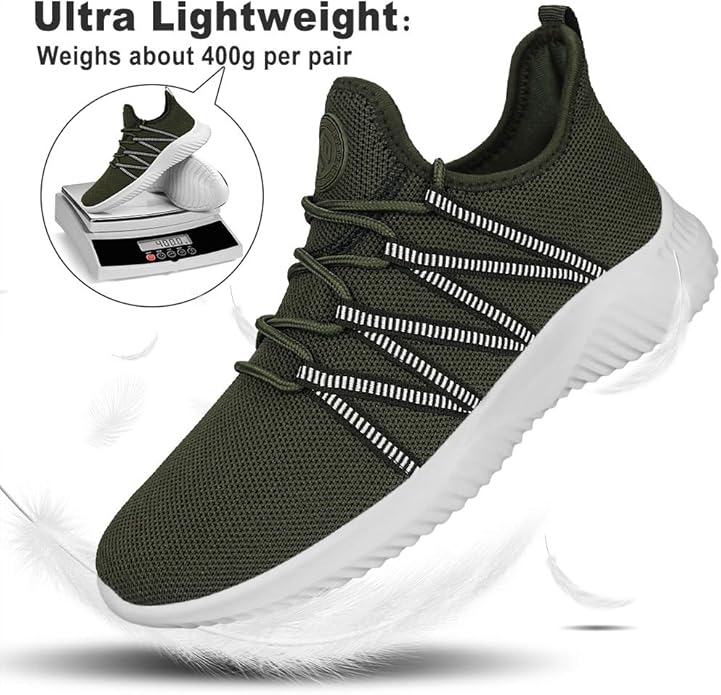 Feethit Mens Slip On Running Shoes Breathable Lightweight Comfortable Fashion Non Slip Sneakers for Men