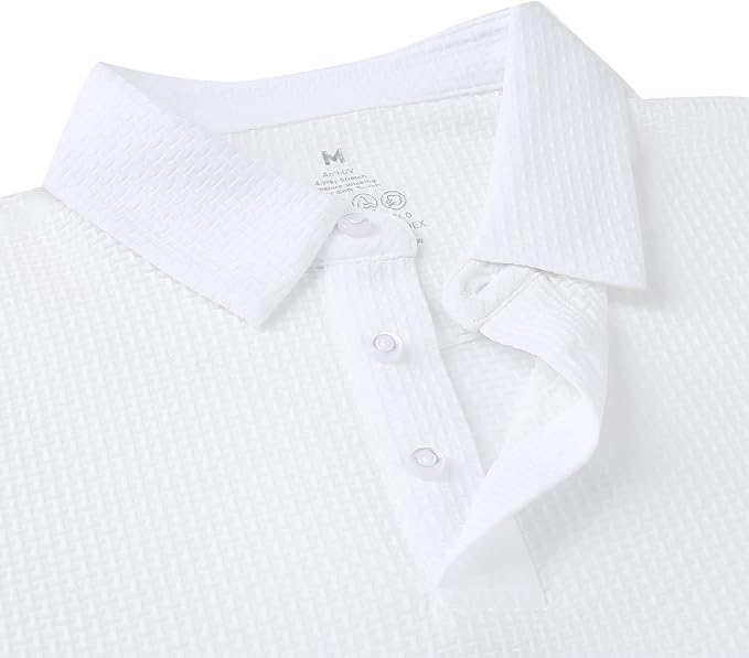 WARHORSEE Golf Polo Shirts for Men Short Sleeve Wrinkle Free 4 Way Stretch Moisture Wicking Performance Collared Tshirts