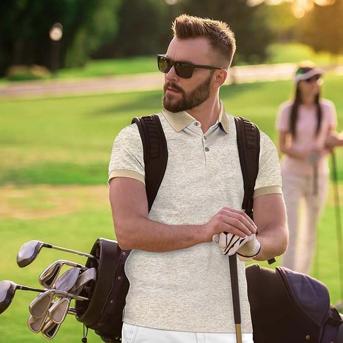 Mio Marino Golf Polo Shirts for Men - Dry Fit - Ultra-Thin Breathable Fabric