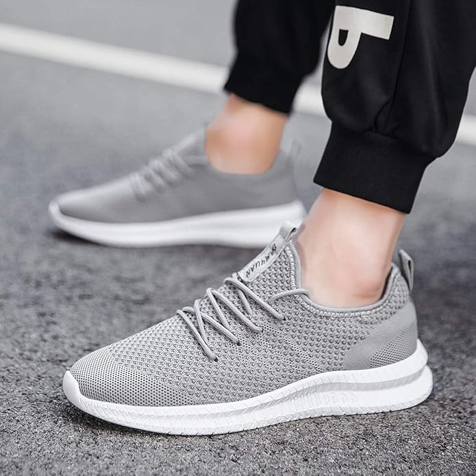 FUJEAK Men Running Shoes Men Casual Breathable Walking Shoes Sport Athletic Sneakers Gym Tennis Slip On Comfortable Lightweight Shoes