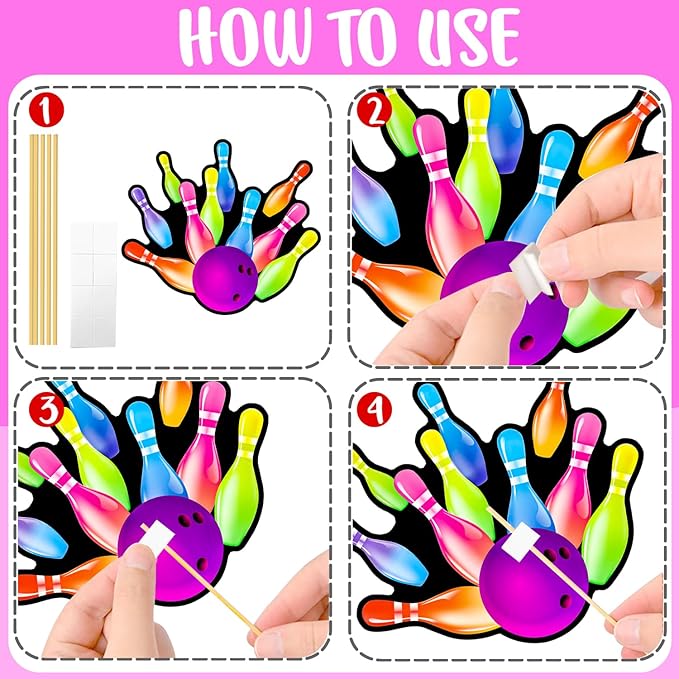 Bowling Centerpiece Sticks 21PCS Bowling Party Table Centerpieces Colorful Neon Bowling Theme Birthday Party Supplies Sport Bowling Ball Table Decorations for Strike Up Baby Shower Decor