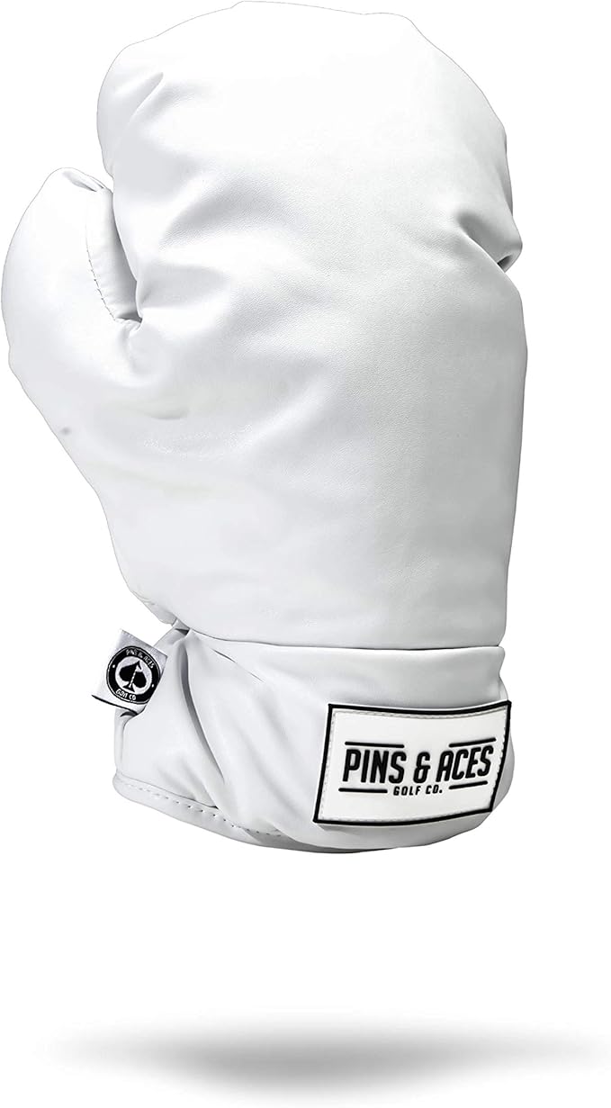 Pins & Aces Boxing Glove Driver Head Cover - Premium, Hand-Made Classic Boxing Glove 1W Headcover - Funny, Tour Quality Golf Club Cover - Style and Customize Your Golf Bag
