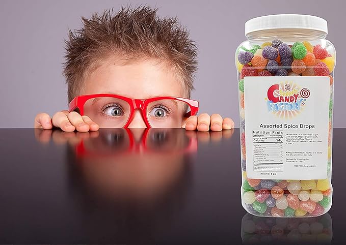 Sarahs Candy Factory Assorted Spice Drops 5 Lbs in Jar