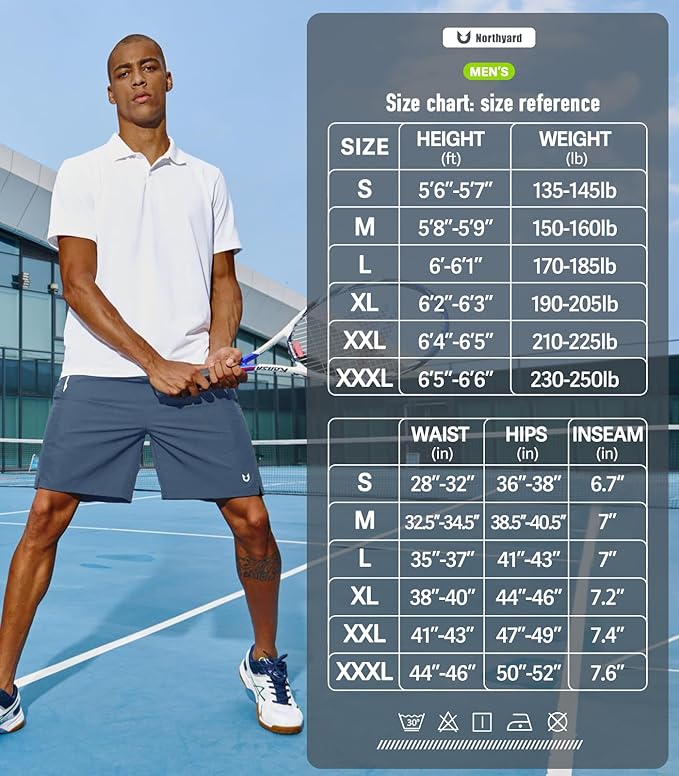 NORTHYARD Men's Running Athletic Shorts 5"/ 7"/ 9" Workout Gym Short Tennis Quick Dry Active Sport Hiking Basketball