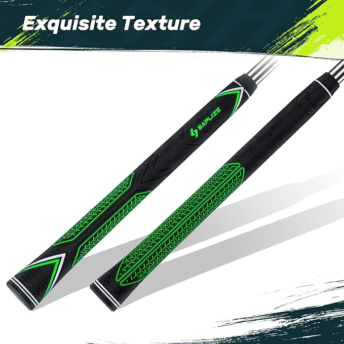 SAPLIZE High-performance Rubber Golf Grips 13 Pack, High Shock Absorption, Non-slip, Choose from 13 Grips with 15 Tapes or Full Regripping Kit, Available in Standard/Mid/Jumbo Sizes, CC10 Series