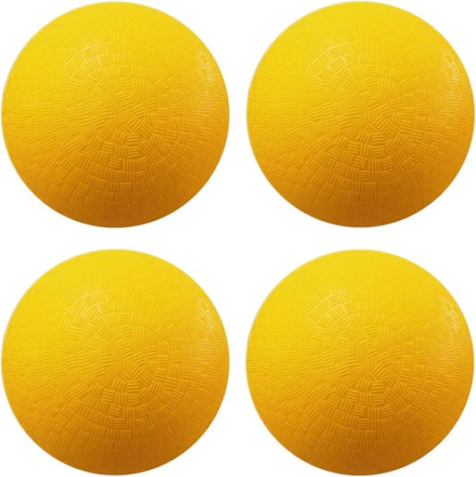 AppleRound 8.5-inch Dodgeball Playground Balls, Pack of 4 Balls with 1 Pump, Official Size for Dodge Ball, Handball, Camps and Schools