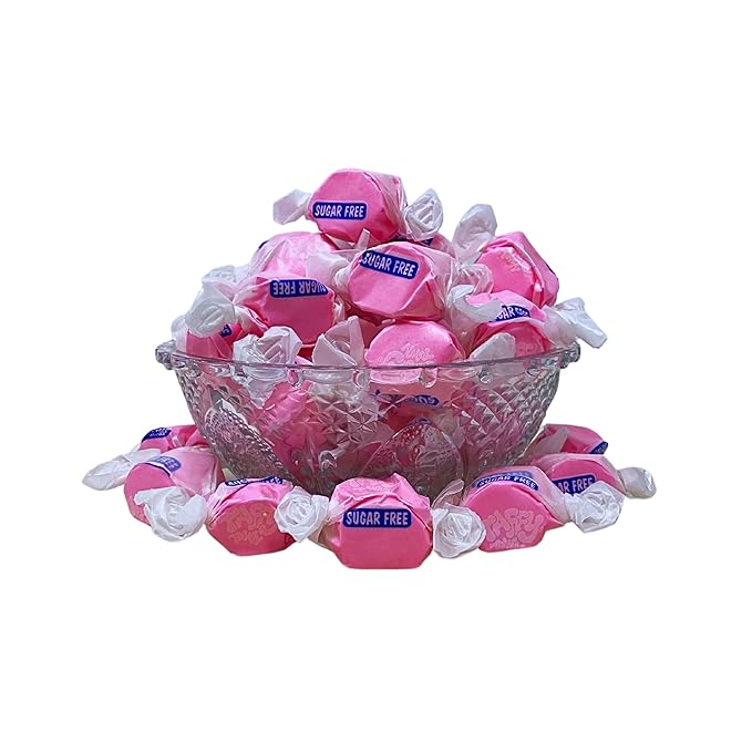 Sugar Free Cinnamon Salt Water Taffy - 1lb (16oz) Bulk Bag Individually Wrapped, Soft & Chewy, Nut Free, Gluten Free, Diabetic & Keto Friendly Gourmet Candy For Taffy Lovers