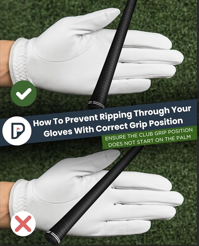 PUR3 3 Pack Golf Gloves Men Right Handed & Left Handed Golfer | Premium Cabretta Leather - Super Soft Feel - Men's Golf Glove with Ball Marker