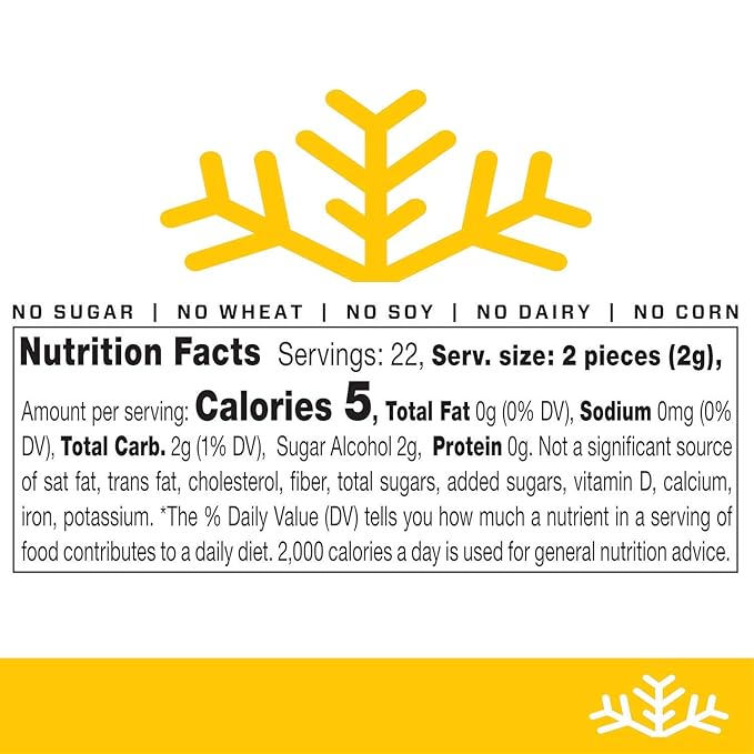 Lemon KETO Xylitol Candy Chips - SNØ 1.5oz Tin - Sugar-Free Candy With Only 2 Ingredients | Low Carbs, Diabetic-Friendly, Non-GMO, Vegan, GF & Kosher | Purest candy in the world!