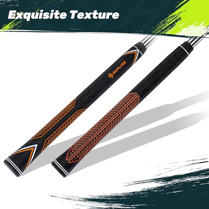 SAPLIZE High-performance Rubber Golf Grips 13 Pack, High Shock Absorption, Non-slip, Choose from 13 Grips with 15 Tapes or Full Regripping Kit, Available in Standard/Mid/Jumbo Sizes, CC10 Series