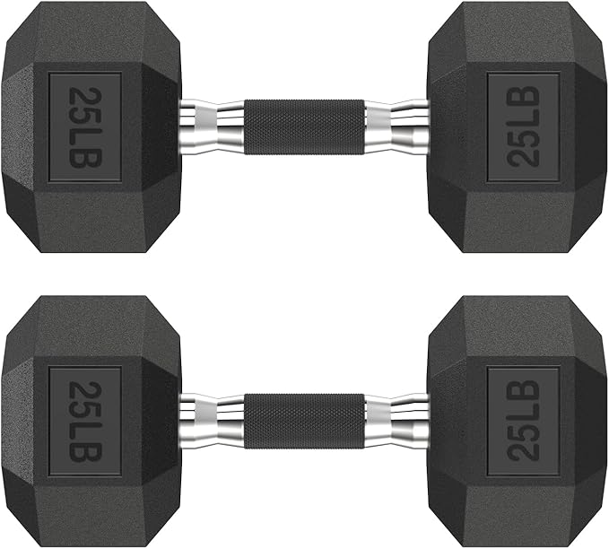 Hex Dumbbell Set 2.5-400 lb, Rubber Encased Exercise & Fitness Dumbbells, Weights Dumbbells Set of 2, Hand Weight for Strength Training