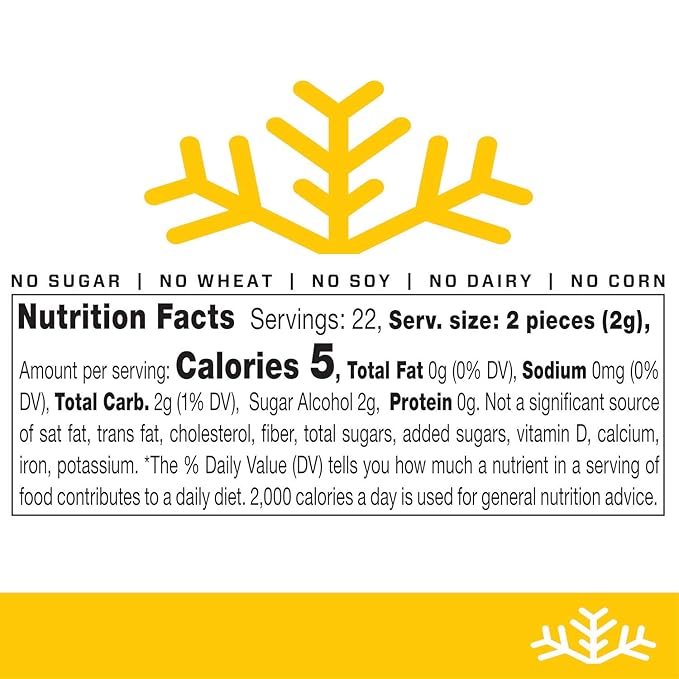 Lemon Xylitol Candy Chips (6-Pack) - SNØ 1.5oz Tins - Handcrafted w/ONLY 2 Ingredients | Diabetic-friendly, Non-GMO, Vegan, Keto, GF & Kosher | Purest sugar-free candy in the world!