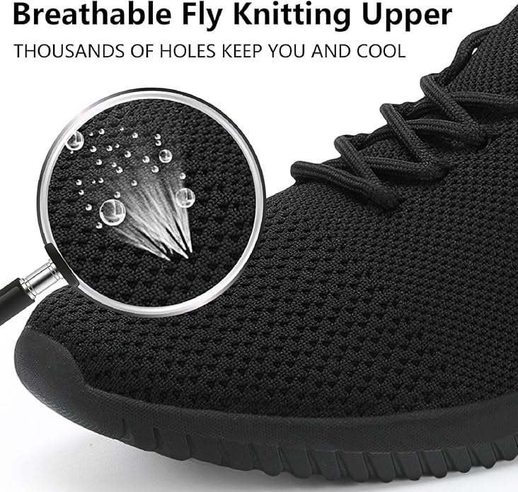 WXQ Men's Running Shoes Comfortable Lightweight Breathable Walking Shoes Mesh Workout Casual Sports Shoes