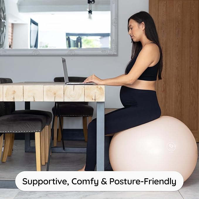 BABYGO® Birthing Ball for Pregnancy & Labor + Our Award Winning Book - Exercise, Birth & Recovery Plan, 5X Stronger Than a Yoga Ball with Eco Friendly Material