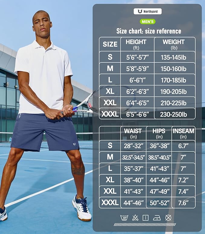 NORTHYARD Men's Running Athletic Shorts 5"/ 7"/ 9" Workout Gym Short Tennis Quick Dry Active Sport Hiking Basketball