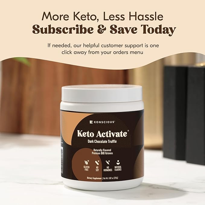 Dark Chocolate Truffle Exogenous Ketones Drink 2 Pack: Pure Keto Shake Powder with Chocolate Ketones | Jumpstart Ketosis & Boost Energy with Natural Ketones Supplements by Konscious Keto