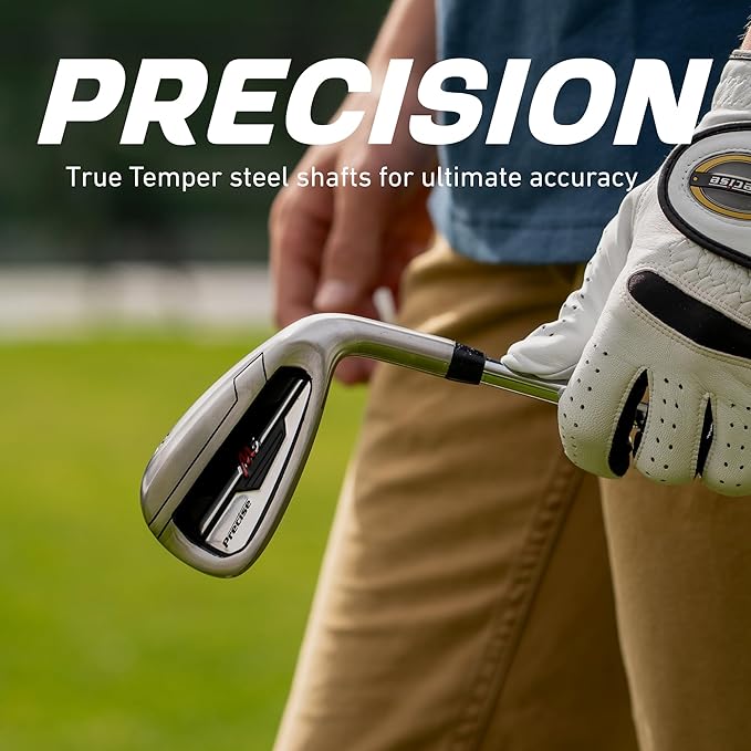 14-Piece Men’s Complete Golf Club Set - All Graphite Shafts (A Flex & Non-A Flex), Titanium Driver, Hybrid, 5-PW Irons, Putter, Stand Bag, Senior-Friendly Golf Clubs for Men, Right/Left Handed