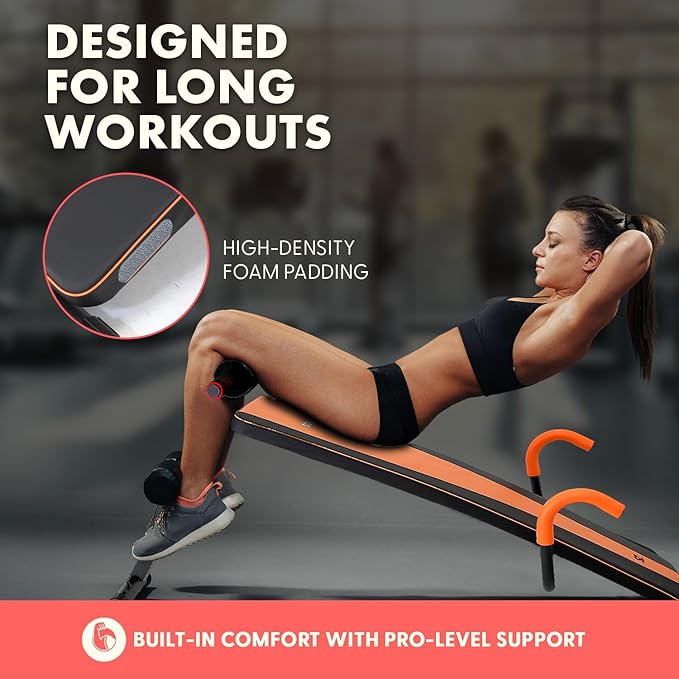 SQUATZ Adjustable Bench for Home Gym - Versatile Weight Bench for Men & Women - Ergonomic Workout Bench for Bench Press & Full Body Exercise - Heavy-Duty Steel, Non-Slip Design