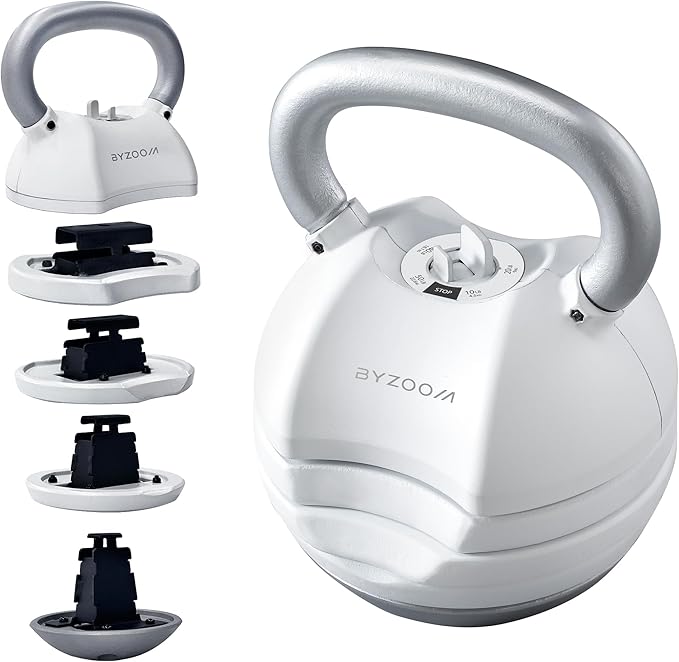 Adjustable Kettlebell 30lb Weight Training Fitness Exercise Full Body Workout 5 in 1 for Home Gym Beginners Woman