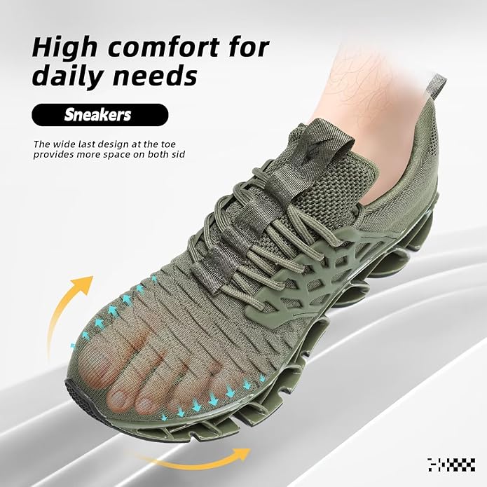 Men's Slip on Walking Running Shoes Blade Tennis Casual Fashion Sneakers Comfort Non Slip Work Sport Athletic Trainer