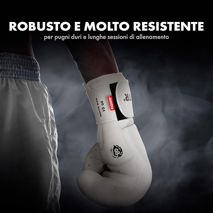 FIGHTR® Pro Boxing Gloves Made of Genuine Leather | Men and Women | for Boxing, MMA, Muay Thai, Kickboxing & Martial Arts 10 12 14 16 oz | incl. Carrying Bag