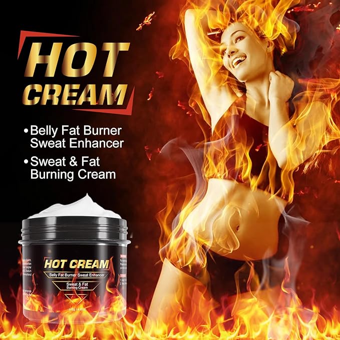 Hot Sweat Cream, Natural Sweat Cream for Belly Fat Burner for Women, Fat Burning Cream for Belly, Hot Cream Weight Loss Workout Enhancer, Cellulite Treatment for Thighs Legs, Arms & Buttocks (2 PCS)