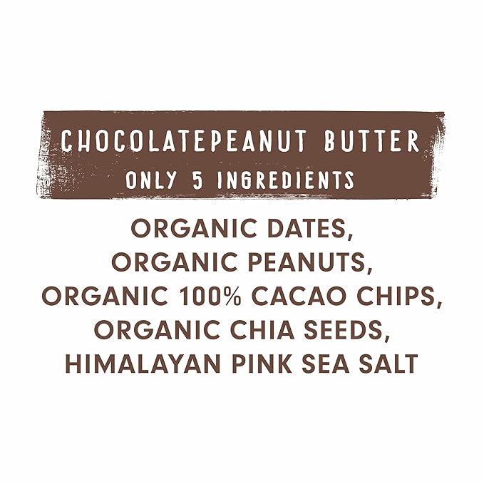 JONESBAR (Chocolate Peanut Butter, 4 Count (Pack of 1)), USDA Organic Fruit & Nut Bar, Non-GMO, Kosher, Vegan, Gluten Free, Simple Snack Bar